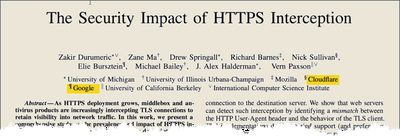 Paper condemning HTTPS Intercept